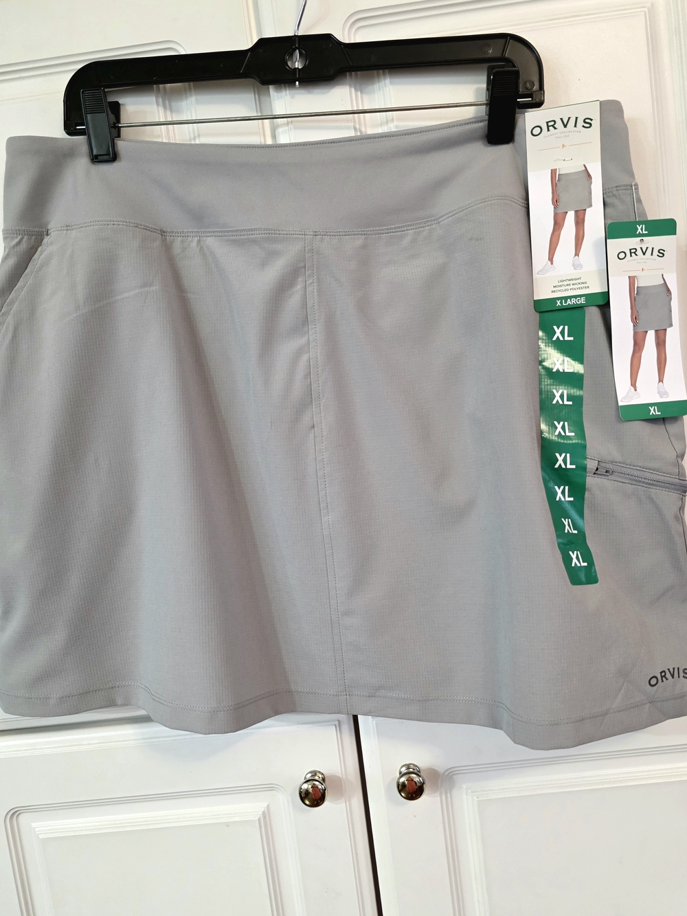 NWT Orvis Women's Gray Active Skort - Sleek Performance Skirt Size XL